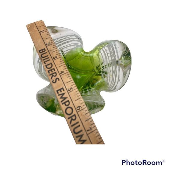 Murano Art Glass Bowl Catchall GREEN, WHITE & CLEAR Italy - Picture 10 of 11